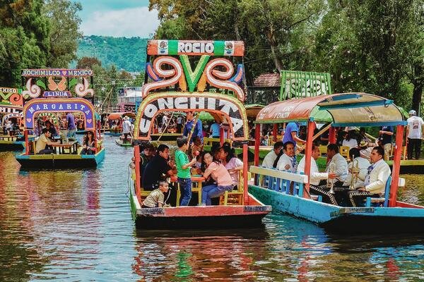 Trajineras en Xochimilco